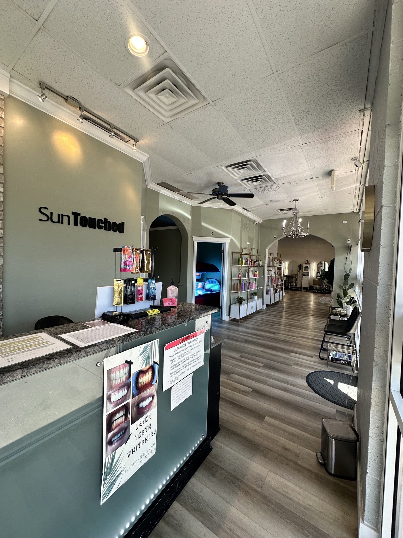 The Suntouched front desk that greets your clients